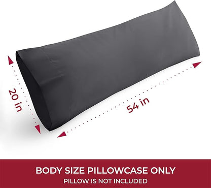 Mellanni Pillow Case - 1 PC Iconic Collection Pillowcases - Hotel Luxury, Extra Soft, Cooling Pillow Cover - Envelope Closure - Wrinkle, Fade, Stain Resistant (Body 20" x 54", Black)