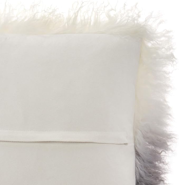 SARO LIFESTYLE Ombre Mongolian Lamb Fur Poly Filled Throw Pillow