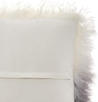 SARO LIFESTYLE Ombre Mongolian Lamb Fur Poly Filled Throw Pillow