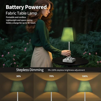 Rechargeable LED Table Lamps with Stepless Touch Control,Light Sliver Cordless Lamp for Living Room&Bedside&Patio&Shower,Small Desk Lamp(6000mAH Battery),1 Pack for Home Decor,Best Gifts for Family