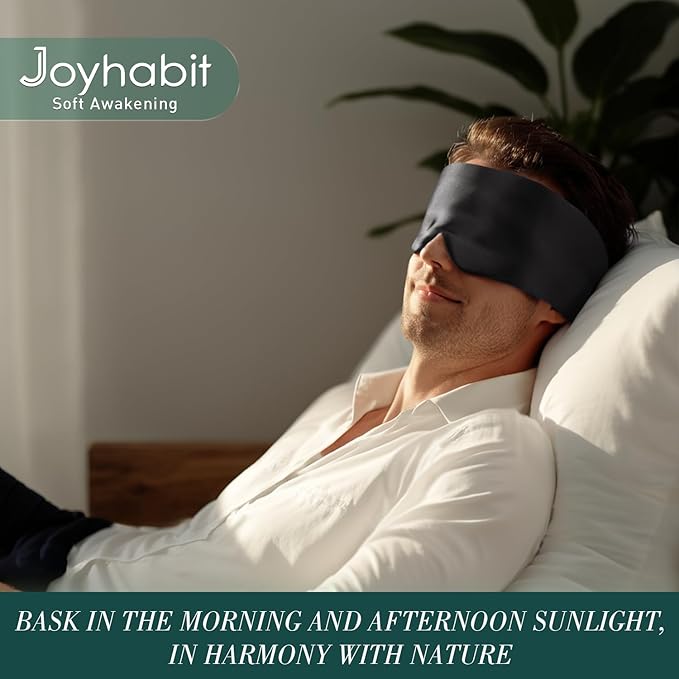 Joyhabit Silk Sleep mask | 100% Mulberry for Women Men Ultra Soft Blackout Eye Cover with Adjustable Band, Breathable No Eye Pressure, Ideal for Sleep, Travel, Naps & Meditation, Classic Black