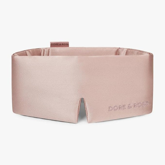 Dore & Rose Deep Sleep Mask Light Blocking, 23 Momme Mulberry Silk Eye Mask, Ultra Soft, Adjustable - Travel Sleeping Mask for Men & Women - Lotus