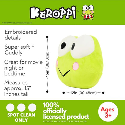 Franco Bedding Super Soft Plush Decorative Pillow, Keroppi Smiles