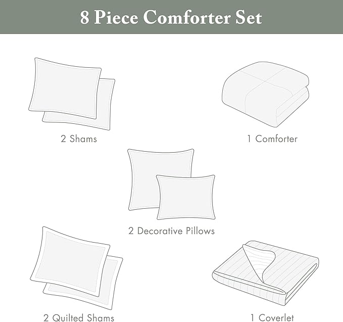 Madison Park Marina Comforter Quilt Combo Set - Modern Luxury Design, All Season Down Alternative Bedding, Matching Shams, Decorative Pillows, King/Cal King(104"x92"), Yellow 8 Piece