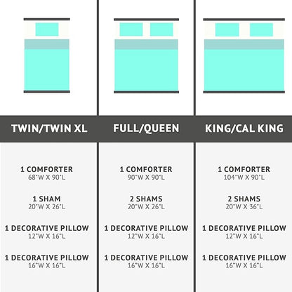 Intelligent Design Raina King / Cal King Comforter Set, Soft Microfiber Comforter Set King, Modern Geometric Metallic Bed Set, 5 Pieces College Bedding Comforter Set with 2 Shams, 2 Toss Pillows Aqua