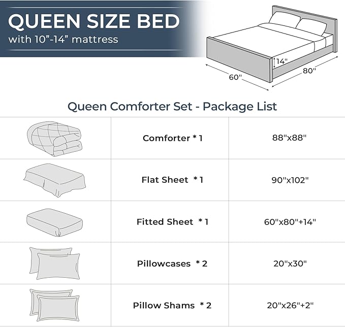 HEVUMYI Burnt Orange Queen Comforter Set - 7-Piece All Season Bed in a Bag Queen, Ultra Soft Bedding Set with Comforter, Flat Sheet, Fitted Sheet, Pillowcases, Pillow Shams