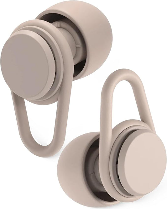 Hears One Ear Plugs for Noise Reduction - Patented Reusable Concert Earplugs, 20dB SNR Sound Reduction, Hypoallergenic for Musicians, Motorcycle and Sleeping with 4 tip Sizes - Sienna Dust