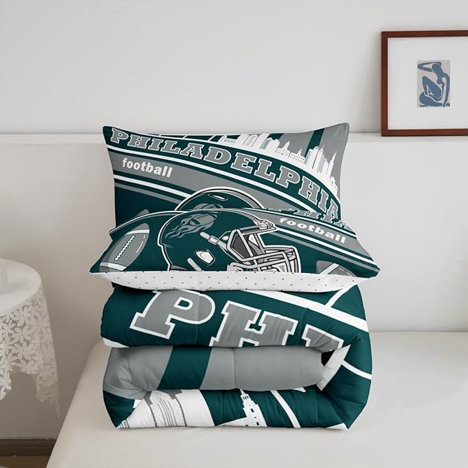 Feelyou Football Bedding Set King Size Boys Girls Rugby Sports Comforter Set Women Men Football City Duvet Quilt Bedroom Decor
