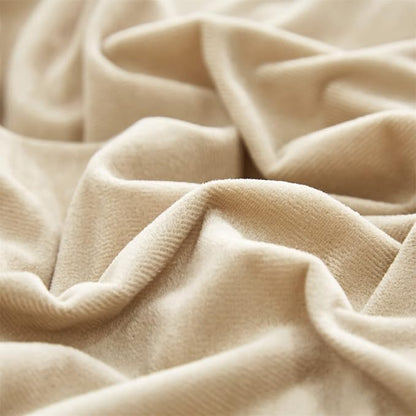 Cottonight Cream Coffee Velvet Comforter Set California King Khaki Bedding Comforter Set Dark Champagne Brown Solid Blanket Quilts Flannel Modern Winter Warm Taupe 3 Piece Light Coffee Bedding Set