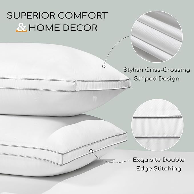 HARBOREST King Size Down Alternative Pillows Set of 2-20 x 36 Bed Pillows for Sleeping, Hotel Collection Pillows Good for Side and Back Sleeper