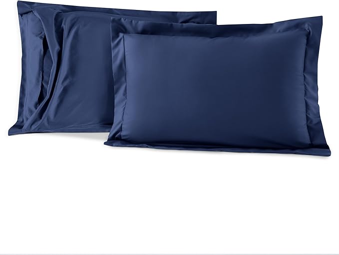 Elegant Comfort 3-Piece Box Stitched Down Alternative Comforter with Shams - Ultra Soft for All Season Duvet Insert with Corner Tabs, Plush Cozy 3PC Comforter Set, Twin XL, Navy Blue