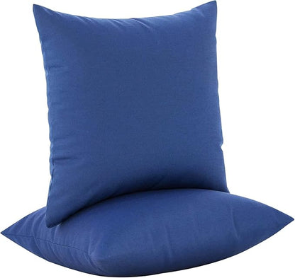 JMGBird Water-Resistant Outdoor Pillows Set of 2, 18x18 inch Durable Navy Blue Throw Pillows with Inserts for Patio Furniture