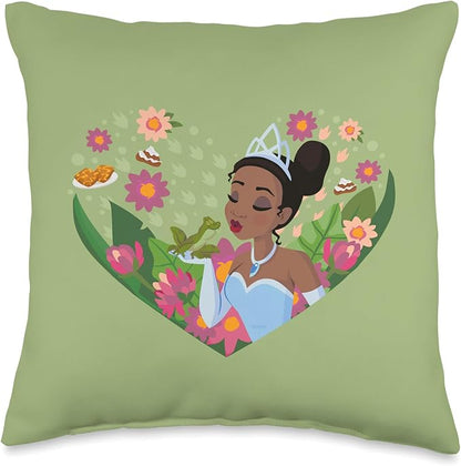 Disney Princess Tiana Kiss Heart Throw Pillow