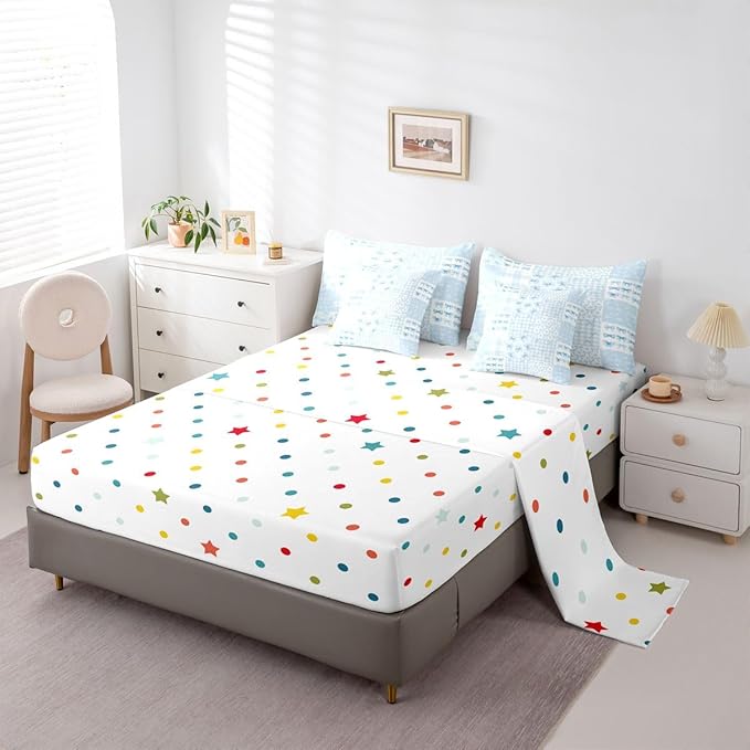 Feelyou Blue Bow Twin Comforter Set with Sheets for Kids Boys Girls Cute Bowknot 7 Pieces Bedding Set Princess Bow Bed in a Bag Kawaii Room Decor Soft Lightweight Microfiber
