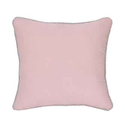 Disney Princess Enchanting Dreams Pink and Gold Embroidered Crown Decorative Throw Pillow with White Pom Pom Trim