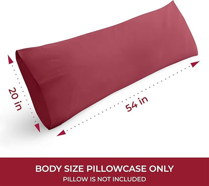 Mellanni Pillow Case - 1 PC Iconic Collection Pillowcases - Hotel Luxury, Extra Soft, Cooling Pillow Cover - Envelope Closure - Wrinkle, Fade, Stain Resistant (Body 20" x 54", Brick Red)