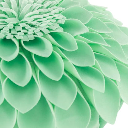 JWH Handmade 3D Flower Pillow Covers Aesthetic Decorative Round Floral Throw Pillow Floral Accent Pillow Cases Velvet Pillowcase Cute Cushion for Bed Couch Bedroom 14 Inch Light Green