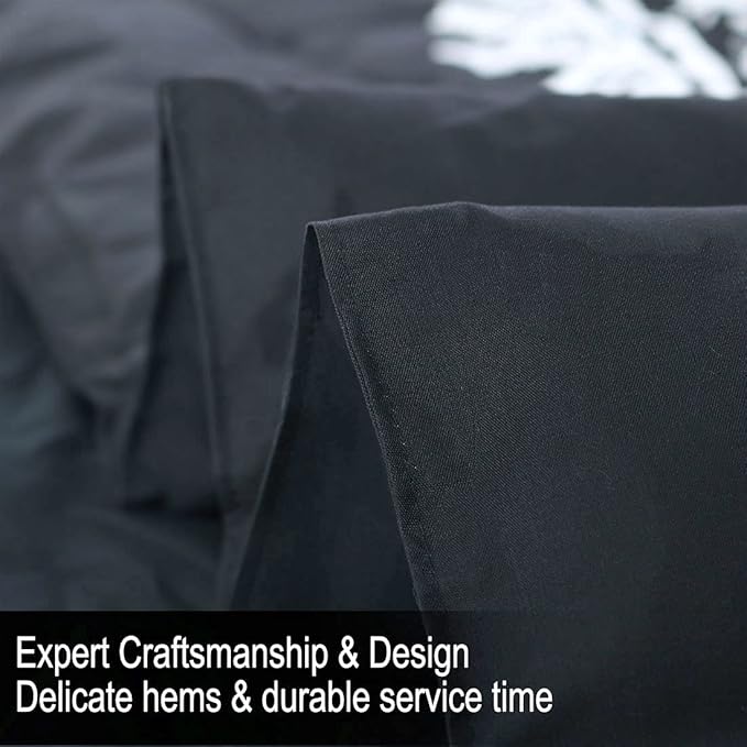 uxcell 3-Piece Bohemian Black Comforter Sets - 3D Printed Bohemia Themed - All-Season Down Quilted Duvet - Reversible Design - Includes 1 Comforter, 2 Pillow Cases Queen