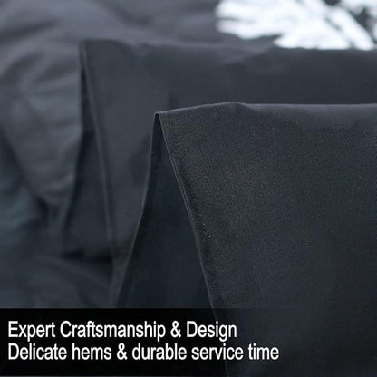 uxcell 3-Piece Bohemian Black Comforter Sets - 3D Printed Bohemia Themed - All-Season Down Quilted Duvet - Reversible Design - Includes 1 Comforter, 2 Pillow Cases Queen