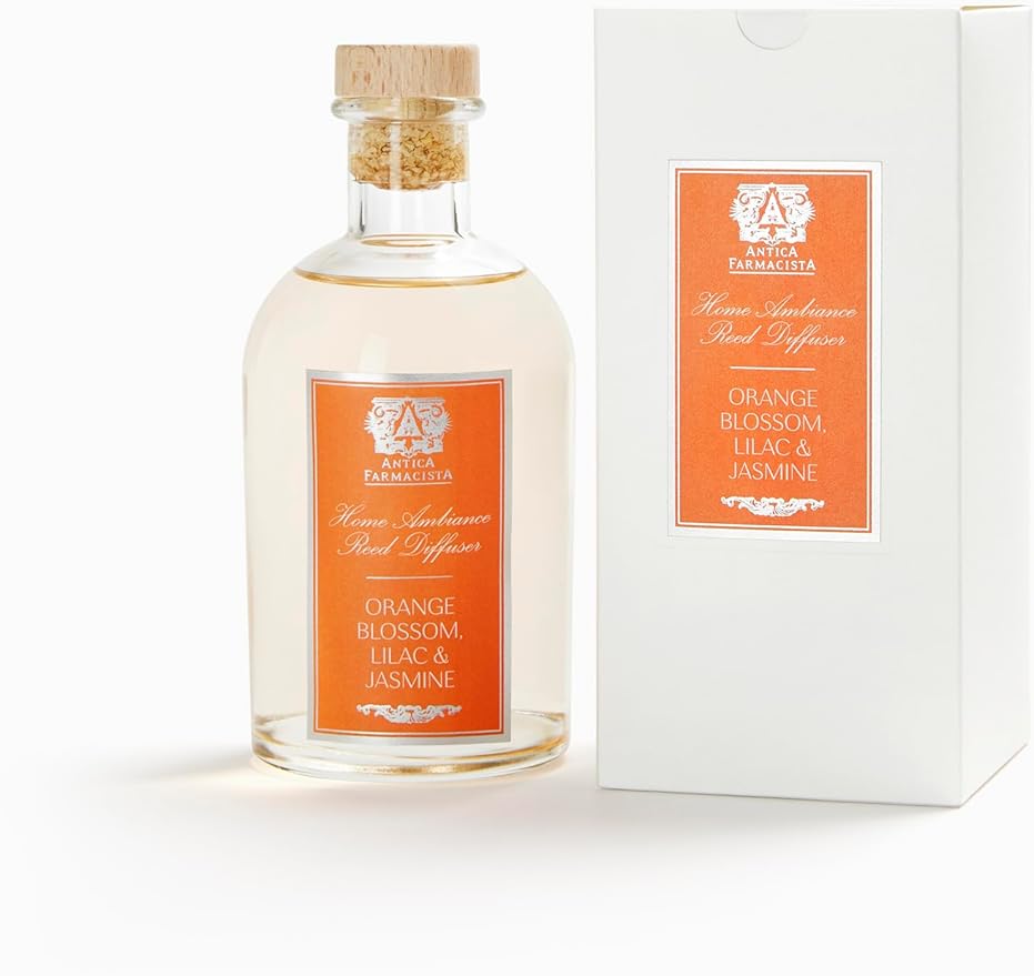 Antica Farmacista Home Ambiance Diffuser - Long-Lasting Reed Scent Diffuser - Luxury Room Freshener Gift - Orange Blossom, Lilac & Jasmine, 8.45 fl oz