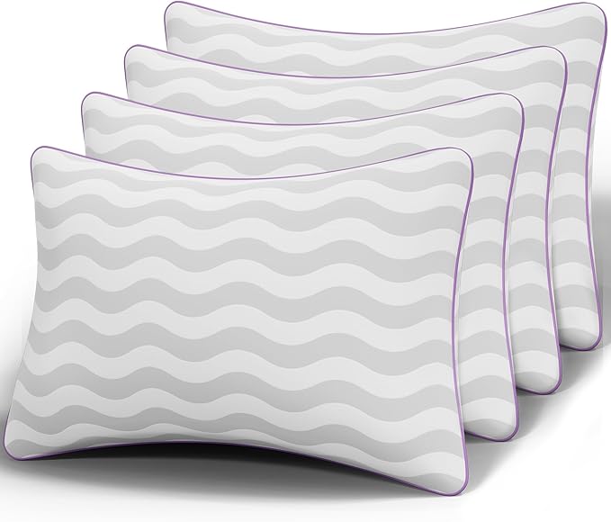 Dreamara King Size Pillows Set of 4 - Hotel Collection Bed Pillows with Down Alternative Fill, Soft & Supportive for Side, Stomach & Back Sleepers, Fully Machine Washable & Adjustable Loft Design
