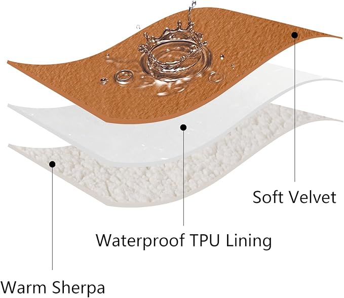 Waterproof Dog Blankets for Medium Dogs, Washable Pet Blanket for Indoor Cats, Plush Sherpa Puppy Throw Furniture Protector for Bed Couch Sofa(30"x40",M,Orange)