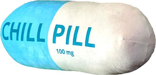 Chill Pill Pillow - Cervical Neck Pillow, Funny Calming Corner Classroom Must Haves Bolster Throw Pillows, College Dorm, Boho Classroom Decor, Lumbar Support, Home Office Preppy Stuff
