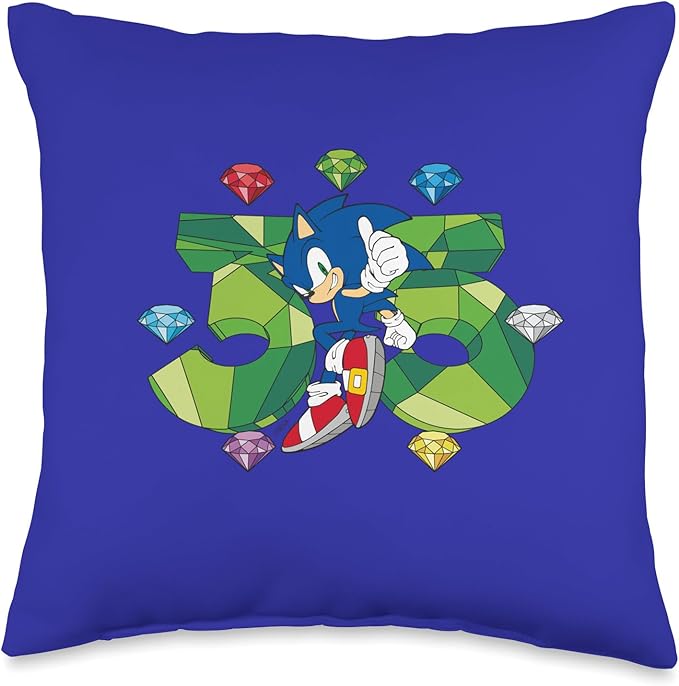 Sonic The Hedgehog: 35th Anniversary Key Visual Throw Pillow