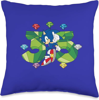 Sonic The Hedgehog: 35th Anniversary Key Visual Throw Pillow