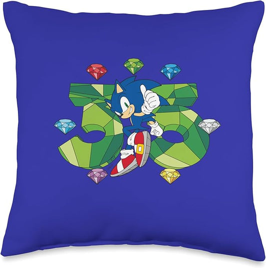 Sonic The Hedgehog: 35th Anniversary Key Visual Throw Pillow
