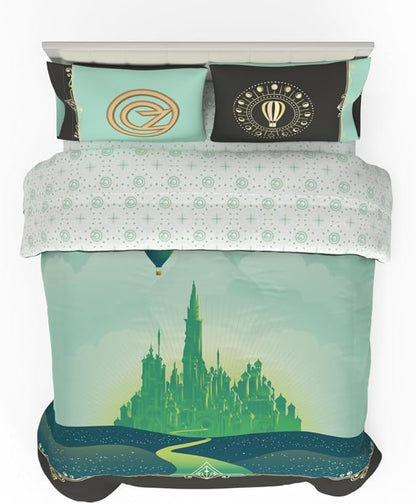 Collectibles Wicked Elphaba and Glinda Bedding 5 Piece Super Soft Reversible Comforter and Sheet Set, Full, (Officially Licensed Product) by Franco