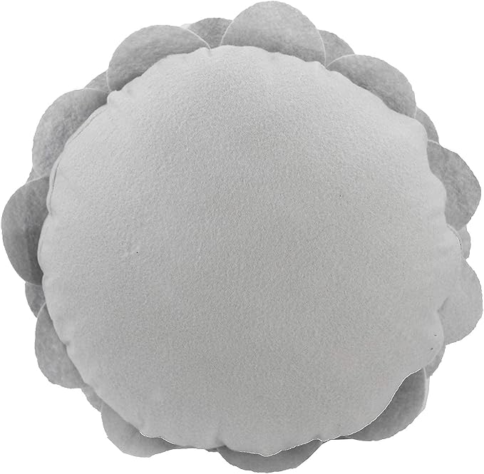 Fennco Styles Eva's Flower Garden Decorative Filled Throw Pillow 13" Round - Grey Floral Accent Pillow for Home, Couch, Bed, Living Room, Holiday and Office Décor