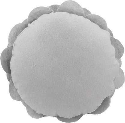 Fennco Styles Eva's Flower Garden Decorative Filled Throw Pillow 13" Round - Grey Floral Accent Pillow for Home, Couch, Bed, Living Room, Holiday and Office Décor