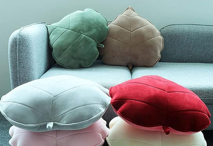 Tree Leaves Pillow Cute Pillow Plant Shape Pillow Soft Leaf Cushion Suitable for Bedroom Sofa Sofa Living Room Home Decoration (19.69 * 19.69, Dark Gray)