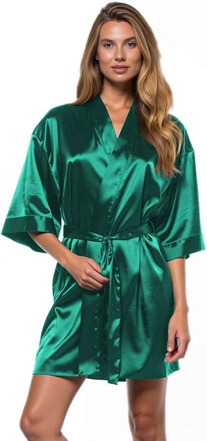 Turquaz Women's Bride Bridesmaids Silky Robe Satin Kimono Robes for Women Lingerie