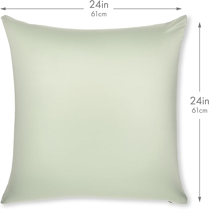 PILLOWY 24"x24" Throw Pillowcases (Cover Only) - 85/15 Nylon, Spandex - Luxurious, Silky, Stretchy & Soft - 1Pcs Solid Color - A Perfect Choice for Couch Chairs Sofa Bed Adult/Kids Bedroom, Cadet Grey