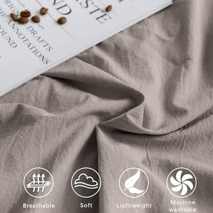 ETDIFFE Tan King Size Comforter, 3pc Soft Farmhouse Taupe Bedding Set & Collection, Lightweight All Season Microfiber Down Alternative Bed Comforter with 2 Pillow Shams for Women Men