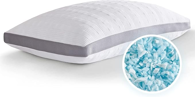 Meoflaw Cooling Pillows Standard Size,Shredded Memory Foam Bed Pillows for Sleeping, Supportive Standard Pillows for Back & Side Sleepers,Adjustable Pillows Standard Size with Washable Removable Cover