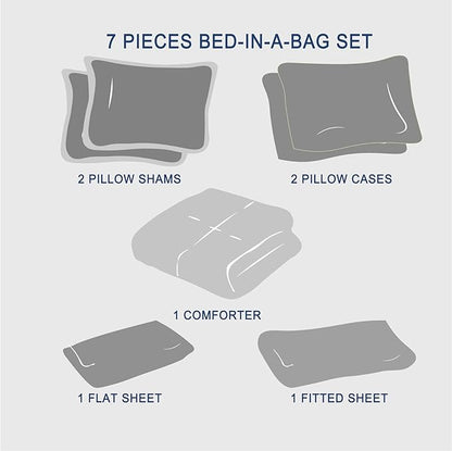 Anluoer Queen Boho Comforter Set 7 Piece with Tassel Lightweight Soft Fringe Bedding Sets with 1 Comforter, 2 PillowShams, 2 Pillowcases, 1 Flat Sheet, 1 Fitted Sheet in Beige