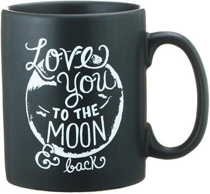 Primitives by Kathy Chalk Art Stoneware Coffee Mug, 20-Ounce, Love You To the Moon and Back