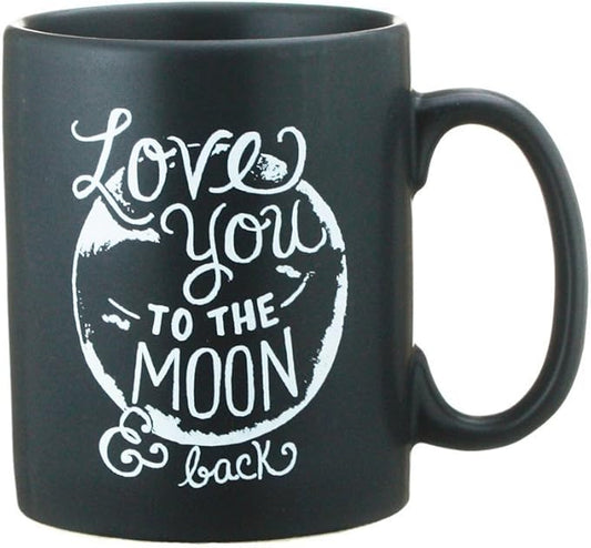 Primitives by Kathy Chalk Art Stoneware Coffee Mug, 20-Ounce, Love You To the Moon and Back