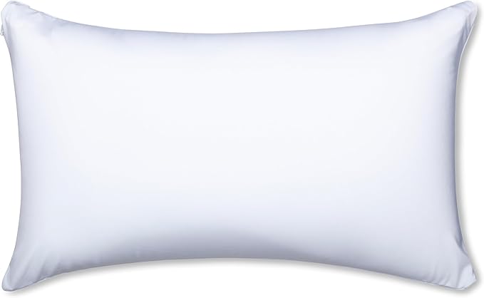 PILLOWY 12" x 20" Throw Pillow - White: 1 PCS Luxurious Premium Microbead Pillow with 85/15 Nylon/Spandex Fabric. Forever Fluffy, Outstanding Beauty & Support. Silky, Soft & Beyond Comfortable