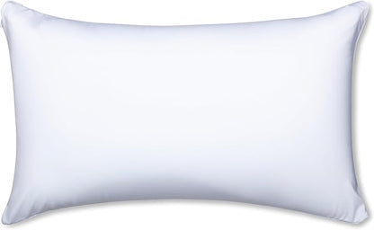 PILLOWY 12" x 20" Throw Pillow - White: 1 PCS Luxurious Premium Microbead Pillow with 85/15 Nylon/Spandex Fabric. Forever Fluffy, Outstanding Beauty & Support. Silky, Soft & Beyond Comfortable