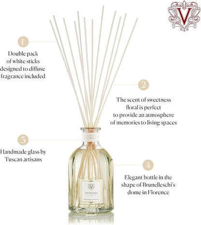 Dr. Vranjes – Magnolia Orchidea Diffuser 250ml + Double Pack of White Sticks (3 Pieces Bundle) – Luxury Home Fragrance, Made in Italy, Main Scent Floral: Magnolia and Orchid