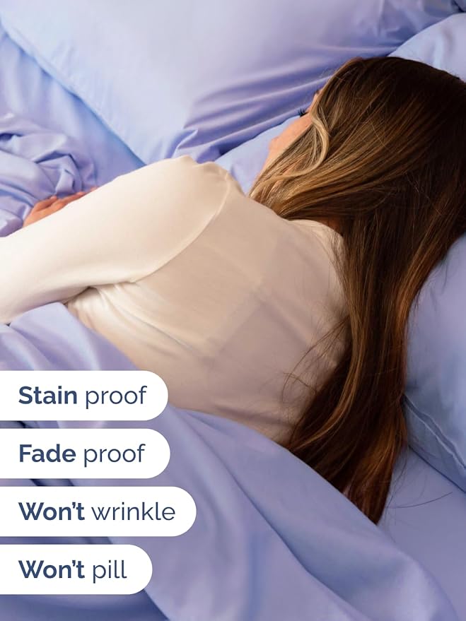 Extra Deep Split King Sheet Set - 7 Piece Breathable and Cooling Sheets - Hotel Luxury Bedding for Women, Men, Kids & Teens - Easy & Secure Fit - Soft and Wrinkle Free - Extra Deep Pockets - Lavender