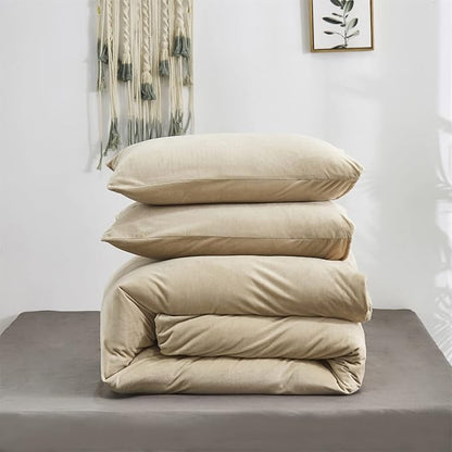 Cottonight Cream Coffee Velvet Comforter Set California King Khaki Bedding Comforter Set Dark Champagne Brown Solid Blanket Quilts Flannel Modern Winter Warm Taupe 3 Piece Light Coffee Bedding Set