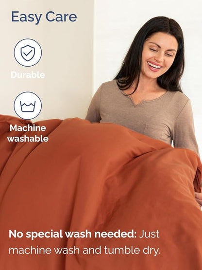 Extra Deep Split King Sheet Set - 7 Piece Breathable and Cooling Sheets - Hotel Luxury Bedding for Women, Men, Kids & Teens - Easy Secure Fit - Soft & Wrinkle Free - Extra Deep Pockets - Terracotta