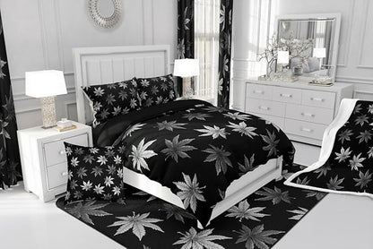 Erosebridal Silver Leaves Comforter Set King, Leaves Bedding for Kids Boys Girls,Tropical Botanical Bedding Comforter Sets,Exotic Plant Down Comforter,Luxury Soft