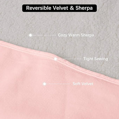 Waterproof Dog Blankets for Medium Dogs, Washable Pet Blanket for Indoor Cats, Plush Sherpa Puppy Throw Furniture Protector for Bed Couch Sofa(30"x40",M,Pink)