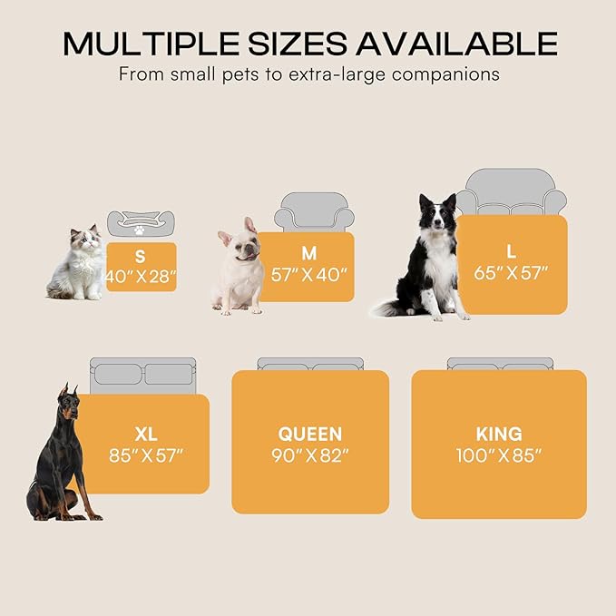 Luciphia Waterproof Pet Blankets, Liquid Pee Proof Dog Blanket for Sofa Bed Couch, Reversible Sherpa Fleece Furniture Protector Cover for Small Medium Large Dogs Cats, Black King Size（100" x 85"）